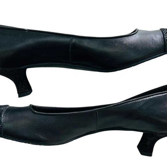 Vaneli Cap-Toe Black Kitten Heels - Picture 4 of 6